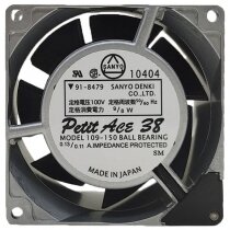 Sanyo 109-150 AC 100V 0.13/0.11A 9/8W Impedance Protected Cooling Fan