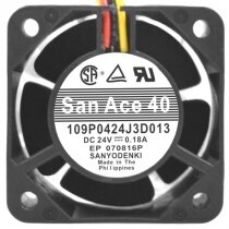 Sanyo Denki 109P0424J3D013 DC 24V 0.18A 2 Wires / 3 Wires Axial Cooling Fan