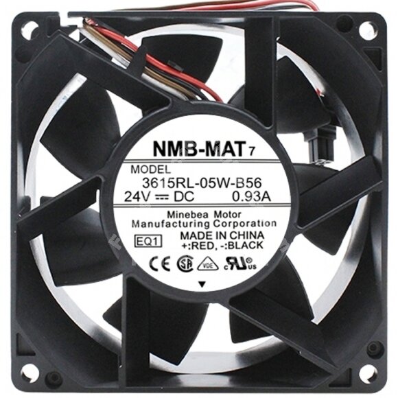 NMB-MAT 3615RL-05W-B56 DC 24V 0.93A 4 Wires Axial Cooling Fan