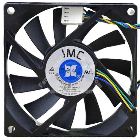 JMC 8015-12HB DC 12V 0.55A 4 Wires Axial Cooling Fan