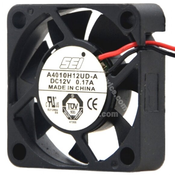 SEI A4010H12UD-A DC 12V 0.17A 2 Wires Axial Cooling Fan