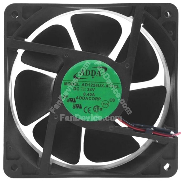 ADDA AD1224UX-A71GL DC 24V 0.40A 2 Wires Axial Cooling Fan