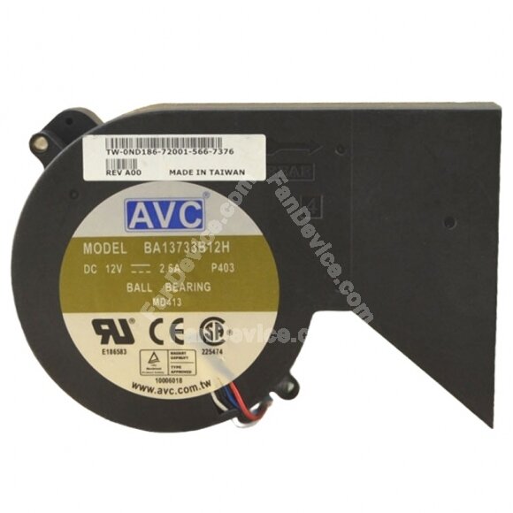 AVC BA13733B12H DC 12V 2.6A 4 Wires Ball Bearing Blower Cooling Fan
