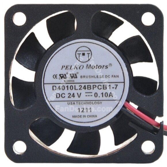 PELKO Motors C4010L24BPCB1-7 DC 24V 0.10A 2 Wires Axial Cooling Fan