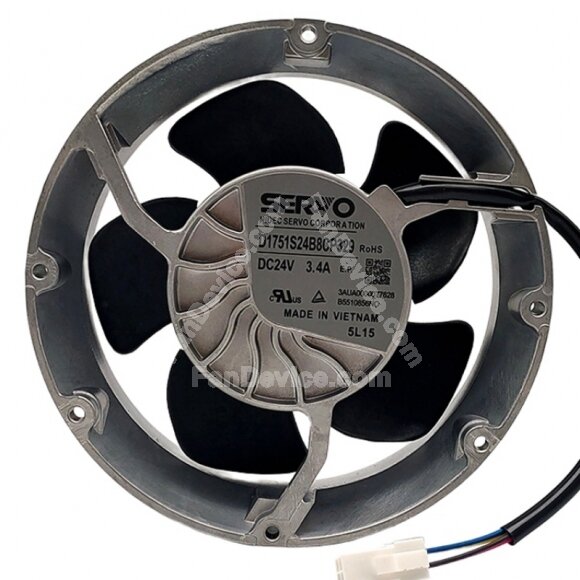Servo D1751S24B8CP329 DC 24V 3.4A 4 Wires Axial Cooling Fan