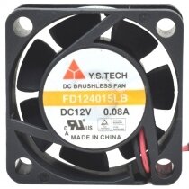 Y.S.TECH FD124015LB DC 12V 0.08A 2 Wires Brushless Axial Cooling Fan
