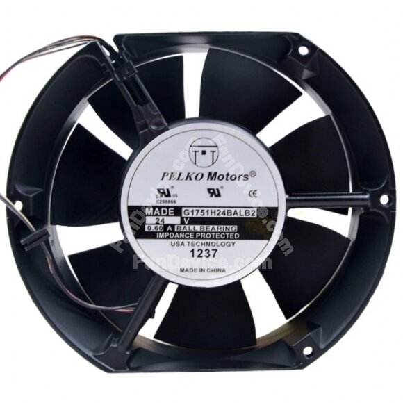 PELKO Motors G1751H24BALB2 DC 24V 0.60A Ball Bearing Axial Cooling Fan