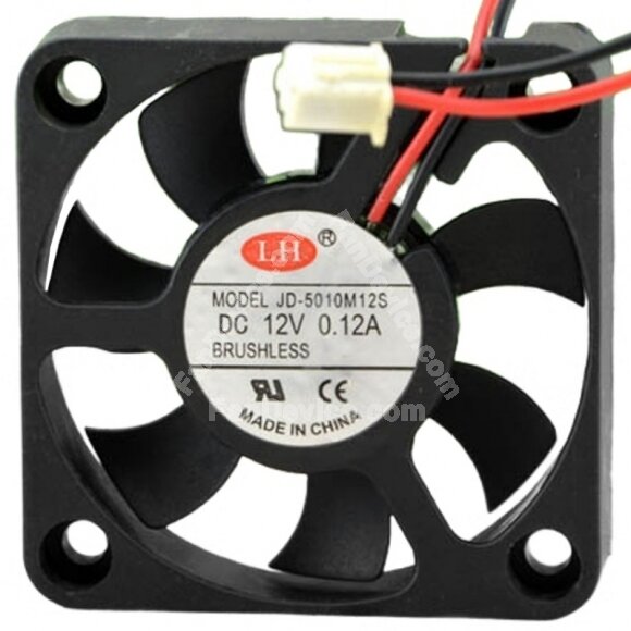 LH JD-5010M12S DC 12V 0.12A 2 Wires Brushless Axial Cooling Fan