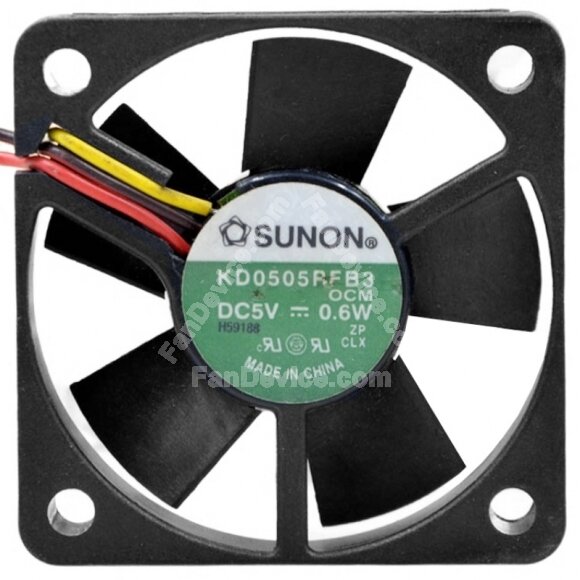 Sunon KD0505PFB3 DC 5V 0.6W 3 Wires 5010 Axial Cooling Fan