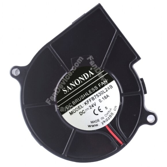 SANONDA KFFB7530L24B DC 24V 0.18A 2 Wires Brushless Blower Cooling Fan