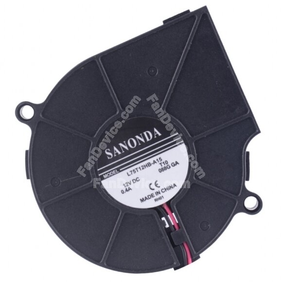 SANONDA L75T12HB-A15 DC 12V 0.4A 2 Wires Blower Cooling Fan