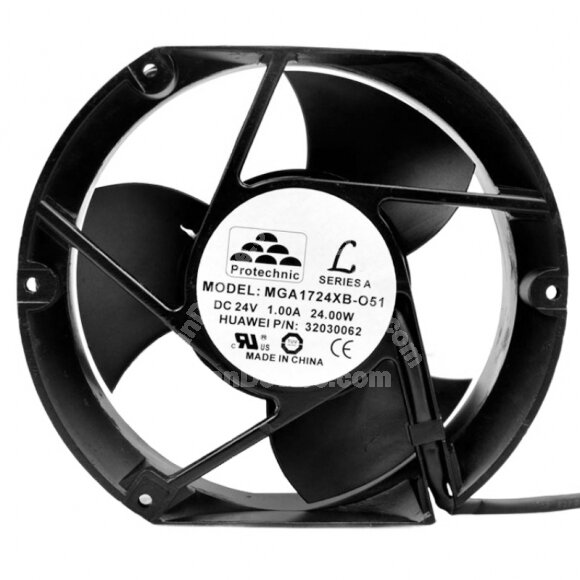 Protechnic MGA1724XB-O51 DC 24V 1.00A 24W 2 Wires Axial Cooling Fan