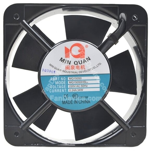 MIN QUAN MQ15050HSL2 AC 220V 0.24A 34W 2 Wires Axial Cooling Fan