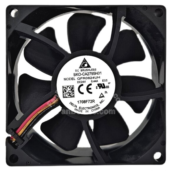 Delta QFR0824UH DC 24V 0.44A 3 Wires 5400RPM Axial Cooling Fan