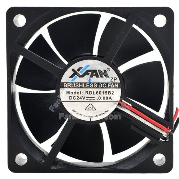XFAN RDL6015B2 DC 24V 0.08A 3 Wires DC Brushless Axial Cooling Fan
