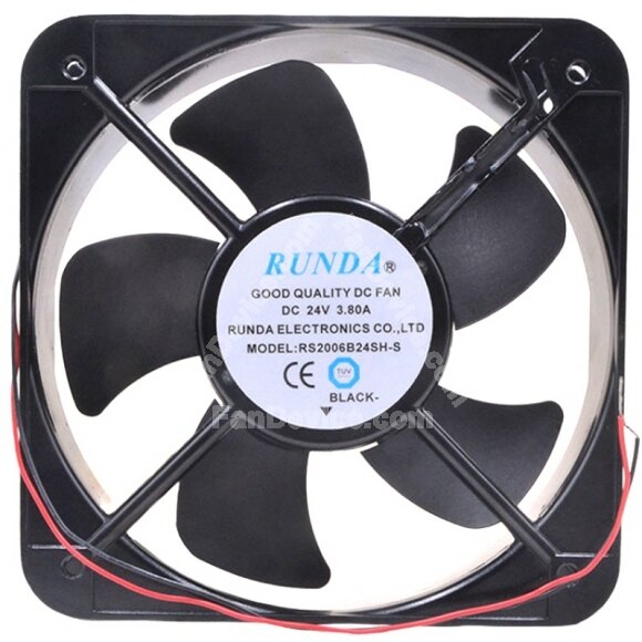 RUNDA RS2006B24SH-S DC 24V 3.80A 2 Wires Axial Cooling Fan