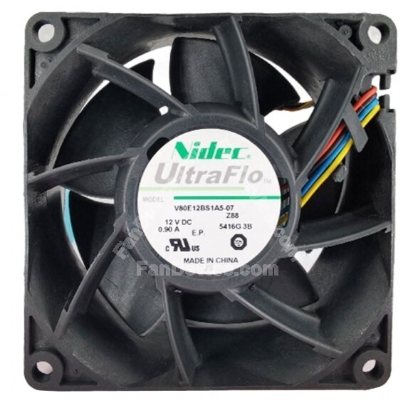 Nidec UltraFlo V80E12BS1A5-07 DC 12V 0.90A Axial Cooling Fan