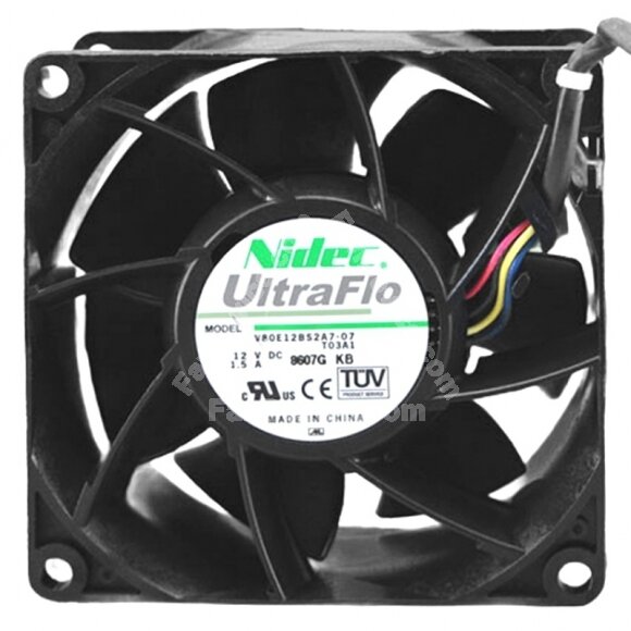 Nidec UltraFlo V80E12BS2A7-07 DC 12V 1.5A 4 Wires Axial Cooling Fan