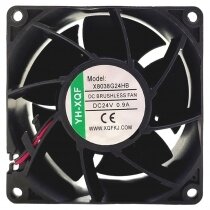 YH-XQF X8038G24HB DC 24V 0.9A 2 Wires DC Brushless Axial Cooling Fan