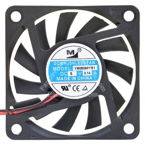 YM YM0506PFB1 5V 0.14A 2 Wires DC Brushless Axial Cooling Fan