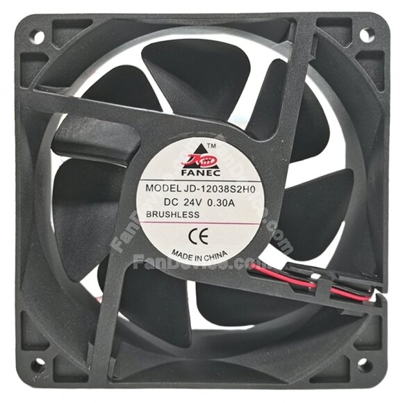 FANEC JD-12038S2H0 24V 0.30A 2 Wires DC Brushless Axial Cooling Fan