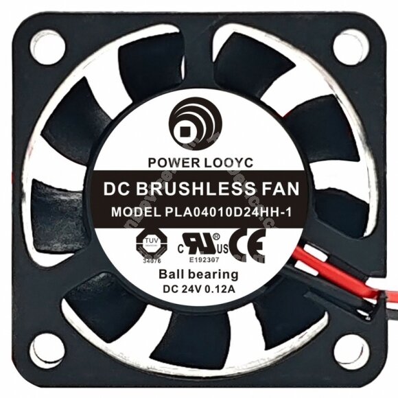 PowerLogic PLA04010D24HH-1 DC 24V 0.12A Ball Bearing Axial Cooling Fan