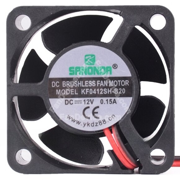 SANONDA KF0412SH-B20 12V 0.15A 2 Wires 4020 DC Brushless Axial Fan