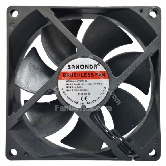 SANONDA KF09025HBL AC 220-240V 2 Wires Axial Cooling Fan