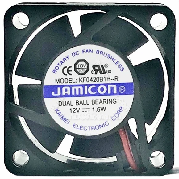 JAMICON KF0420B1H-R DC 12V 1.6W 2 Wires Ball Bearing Cooling Fan