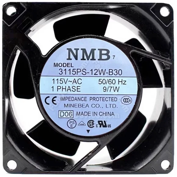 NMB 3115PS-12W-B30 115V 9/7W Impedance Protected 1 PHASE Cooling Fan