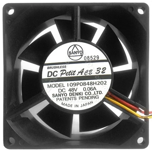 Sanyo 109P0848H202 48V 0.06A DC Brushless 3 Wires Axial Cooling Fan