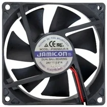 JAMICON JF0825B2UR-R DC 24V 0.21A 2 Wires Ball Bearing Cooling Fan