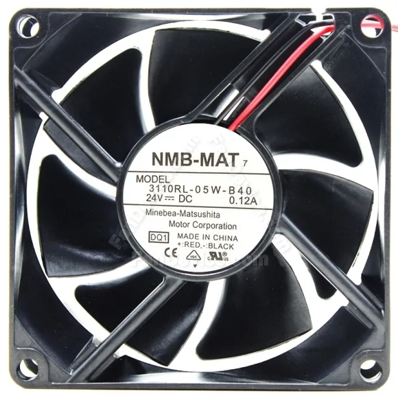 NMB-MAT 3110RL-05W-B40 DC 24V 0.12A 2 Wires Axial Cooling Fan