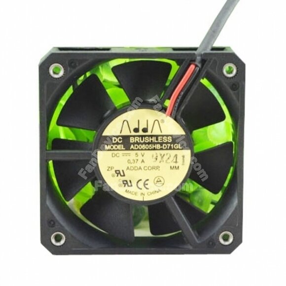ADDA AD0605HB-D71GL DC 5V 0.37A 2 Wires Axial Cooling Fan