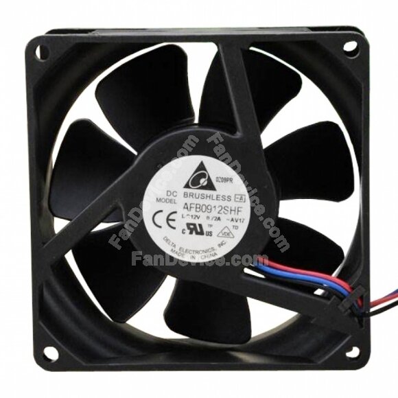 Delta AFB0912SHF DC 12V 0.72A 3 Wires Axial Cooling Fan