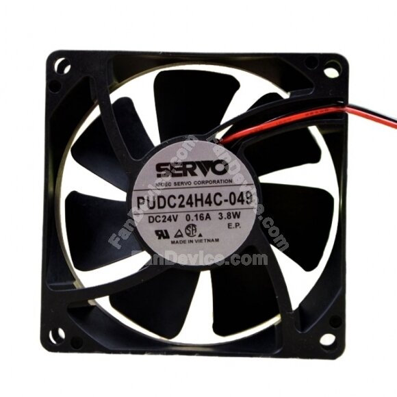 Servo PUDC24H4C-049 DC 24V 0.16A 3.8W 2 Wires Axial Cooling Fan