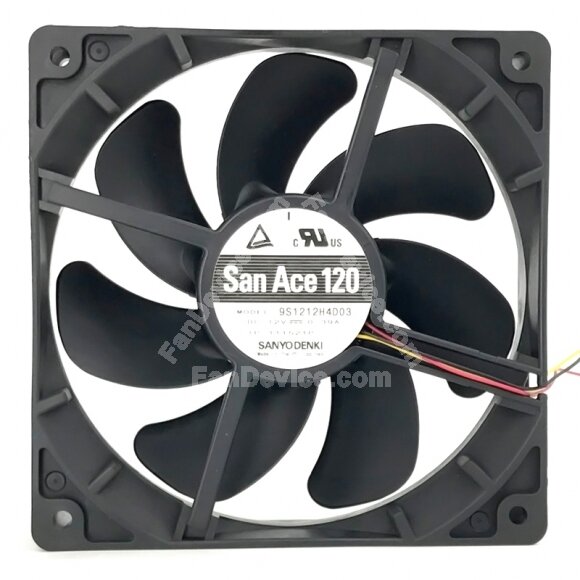 Sanyo Denki San Ace 120 9S1212H4D03 DC 12V 0.39A 12025 Axial Cooling Fan