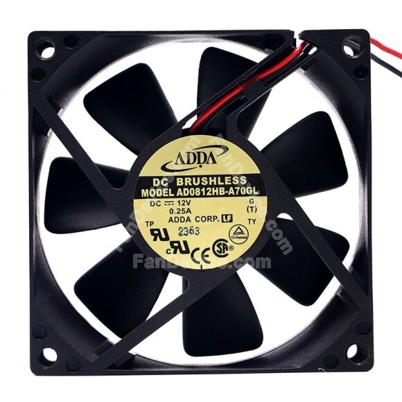 ADDA AD0812HB-A70GL DC 12V 0.25A 2 Wires / 3 Wires / 4 Wires Axial Cooling Fan