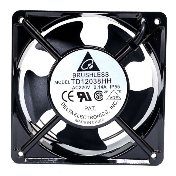 Delta TD12038HH AC 220V 0.14A 2 Wires Axial Cooling Fan