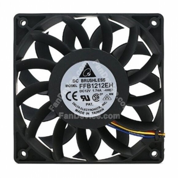 Delta FFB1212EH DC 12V 1.74A 2 Wires / 3 Wires / 4 Wires Axial Cooling Fan