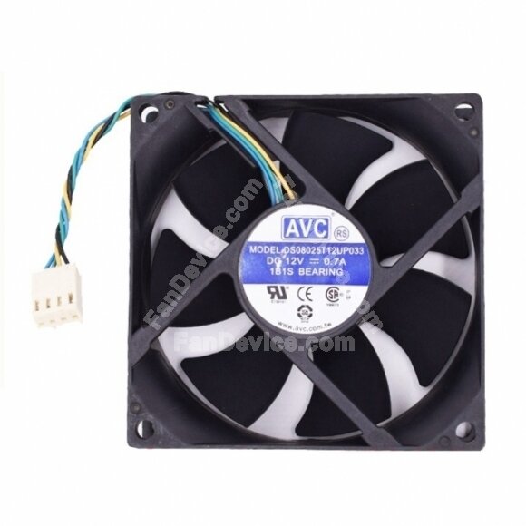 AVC DS08025T12UP033 DC 12V 0.7A 2 Wires / 3 Wires / 4 Wires Axial Cooling Fan