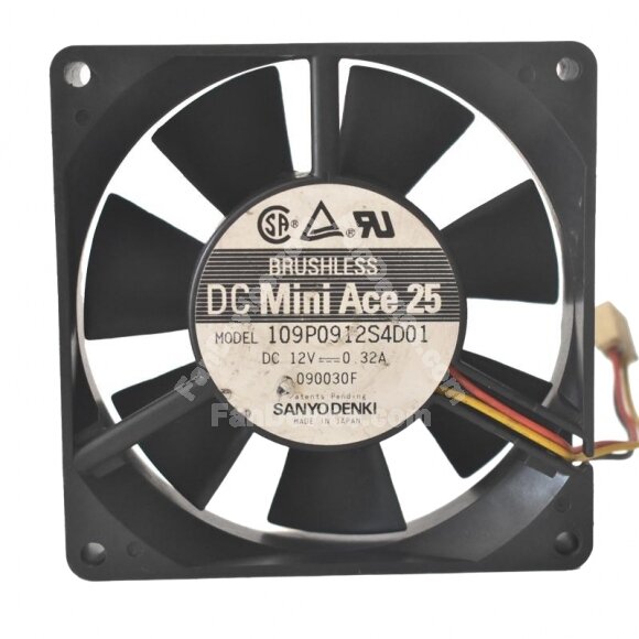 Sanyo Denki 109P0912S4D01 DC 12V 0.32A 9025 Axial Brushless Cooling Fan