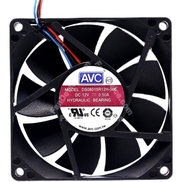 AVC DS08015R12H-006 DC 12V 0.50A 2 Wires / 3 Wires Axial Cooling Fan