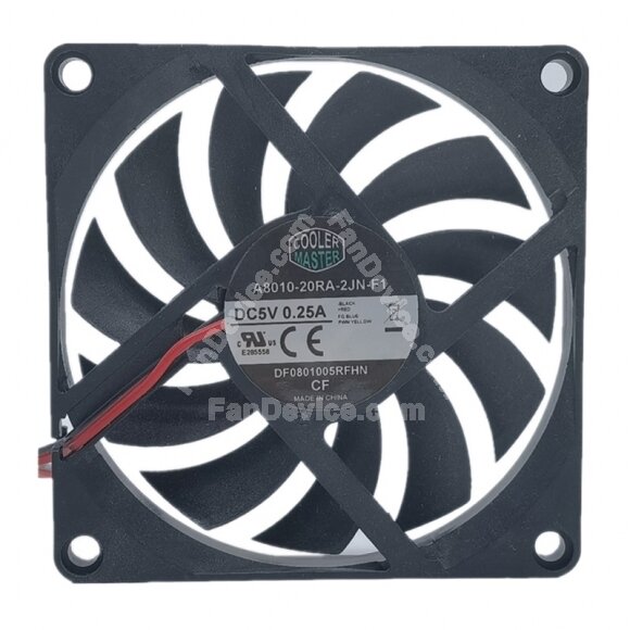 COOLER MASTER A8010-20RA-2JN-F1 DC 5V 0.25A 8010 Axial Cooling Fan
