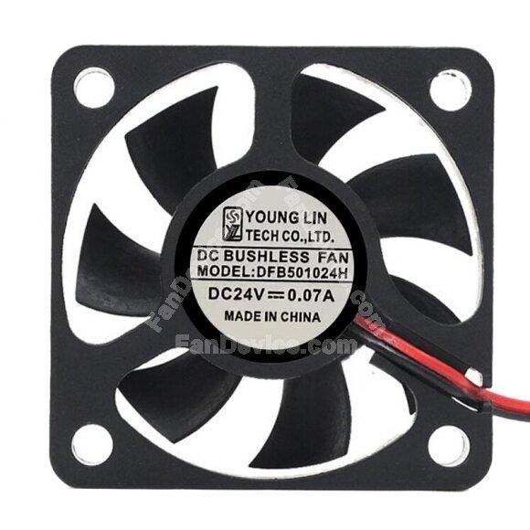 Young Lin DFB501024H DC 24V 0.07A 5010 Axial Brushless Cooling Fan