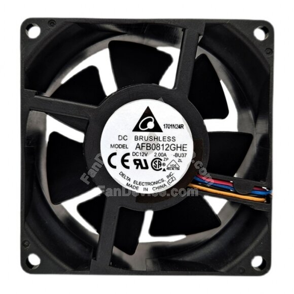 Delta AFB0812GHE DC 12V 2.00A 2 Wires / 3 Wires / 4 Wires Axial Cooling Fan