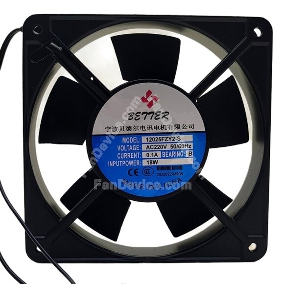 BETTER 12025FZY2-S AC 220V 0.1A 18W 12025 Ball Bearing Axial Cooling Fan