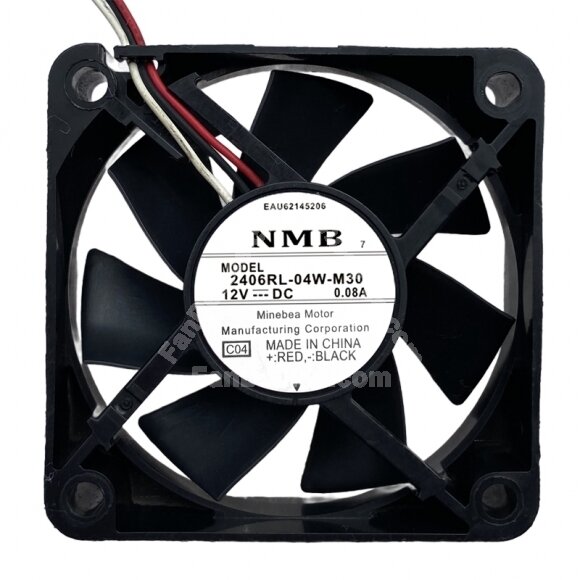 NMB 2406RL-04W-M30 DC 12V 0.08A 2 Wires Axial Cooling Fan