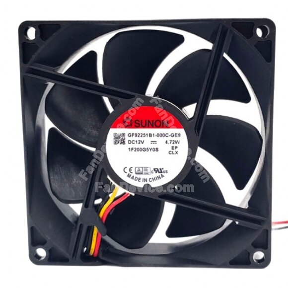 Sunon GF92251B1-000C-GE9 DC 12V 4.72W 9225 Axial Cooling Fan