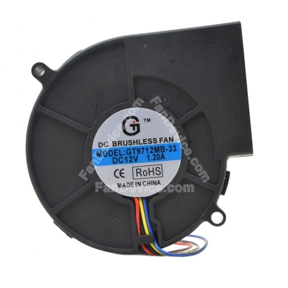 GT GT9712MB-33 DC 12V 1.20A 9733 Blower Brushless Cooling Fan